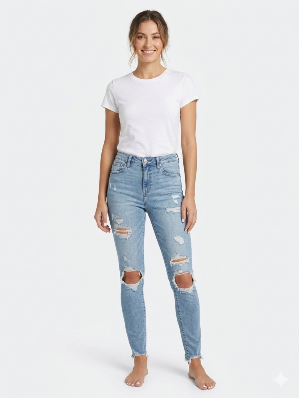 Abercrombie & Fitch Simone High-Rise Super Skinny Distressed Jeans sz 2